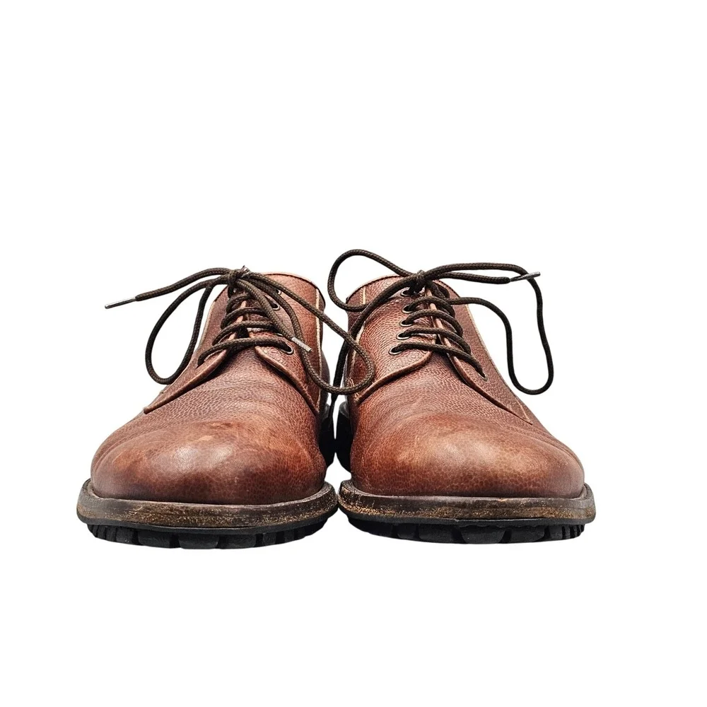 Salvatore Ferragamo‎ Men's Size 11.5 D US Brown Leather Vibram Derby Shoes READ